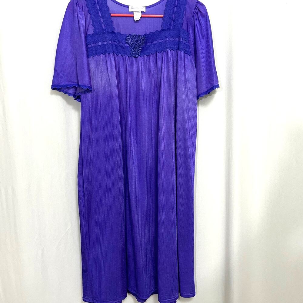 Vintage Sears Purple Fundamentals Nightgown 100% Nylon Size L